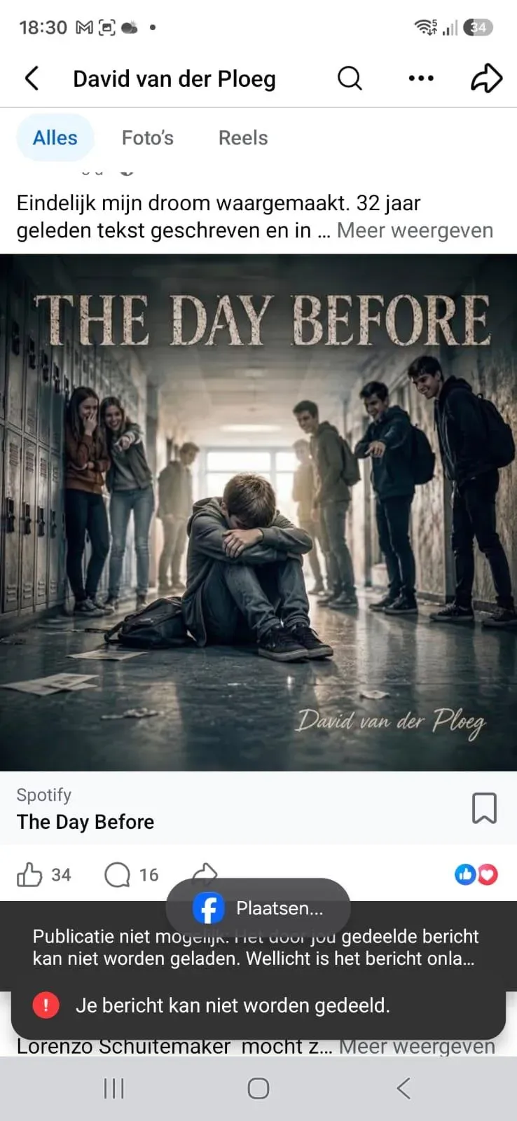 The day before by David Vd Ploeg – cover art